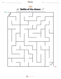 Battle of the Alamo printable worksheet preview