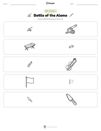 Battle of the Alamo printable worksheet preview