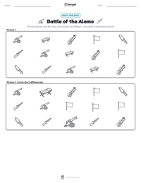 Battle of the Alamo printable worksheet preview