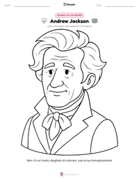 Pagina da colorare di Andrew Jackson per bambini