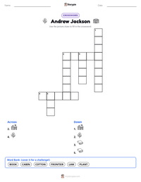Andrew Jackson printable worksheet preview