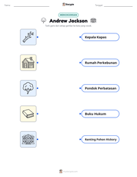 Prabaca lembar kerja cetak Andrew Jackson
