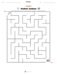 Anteprima della scheda stampabile di Andrew Jackson