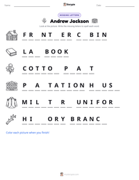 Andrew Jackson printable worksheet preview