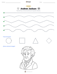 Vista previa de la hoja de trabajo imprimible de Andrew Jackson