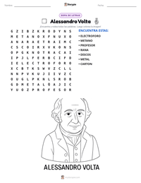 Vista previa de la hoja de trabajo imprimible de Alessandro Volta