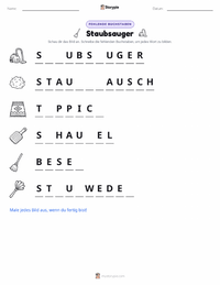 Staubsauger druckbare Arbeitsblatt Vorschau