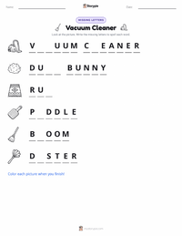 Vacuum Cleaner printable worksheet preview