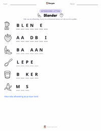 Blender afdrukbare werkblad voorbeeld