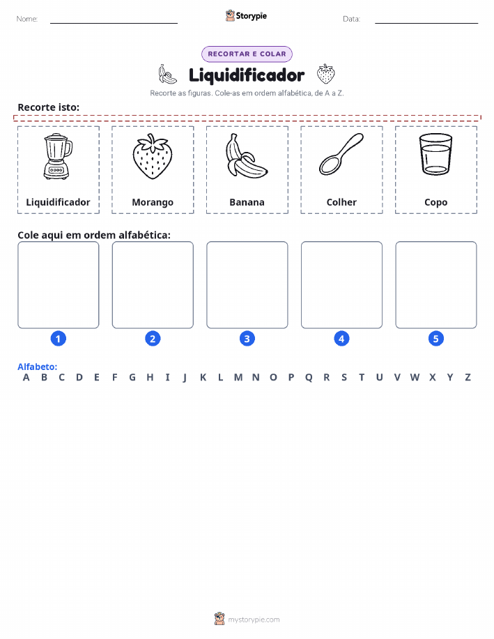 Recortar & Colar Alfabeto