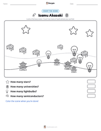 Isamu Akasaki printable worksheet preview