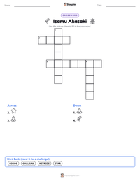 Isamu Akasaki printable worksheet preview
