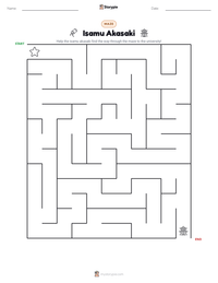 Isamu Akasaki printable worksheet preview