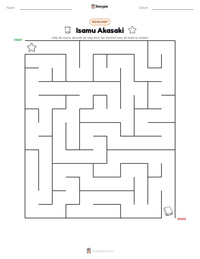 Isamu Akasaki afdrukbare werkblad voorbeeld