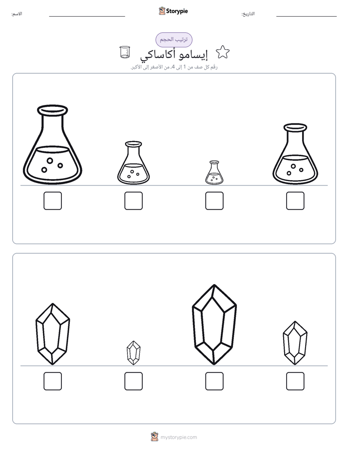 ترتيب الحجم