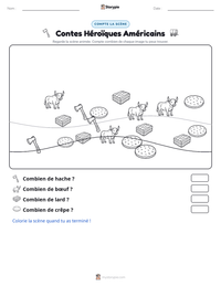 Aperçu de la feuille de travail imprimable Contes Héroïques Américains