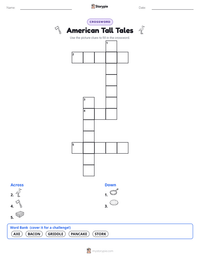 American Tall Tales printable worksheet preview