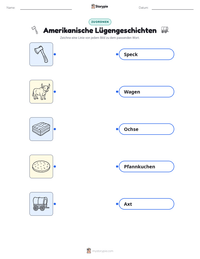 Amerikanische Lügengeschichten druckbare Arbeitsblatt Vorschau