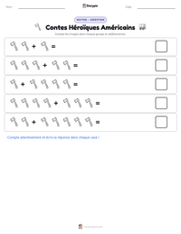 Aperçu de la feuille de travail imprimable Contes Héroïques Américains