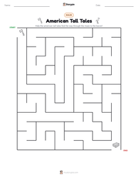American Tall Tales printable worksheet preview