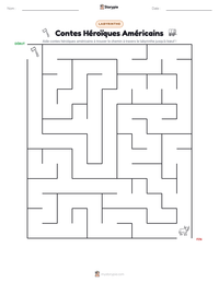 Aperçu de la feuille de travail imprimable Contes Héroïques Américains