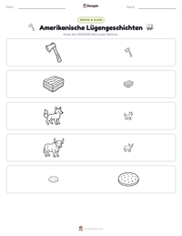Amerikanische Lügengeschichten druckbare Arbeitsblatt Vorschau