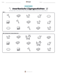 Amerikanische Lügengeschichten druckbare Arbeitsblatt Vorschau