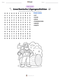 Amerikanische Lügengeschichten druckbare Arbeitsblatt Vorschau