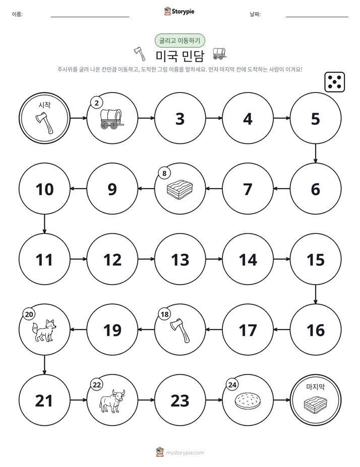 주사위 굴리고 이동하기 게임