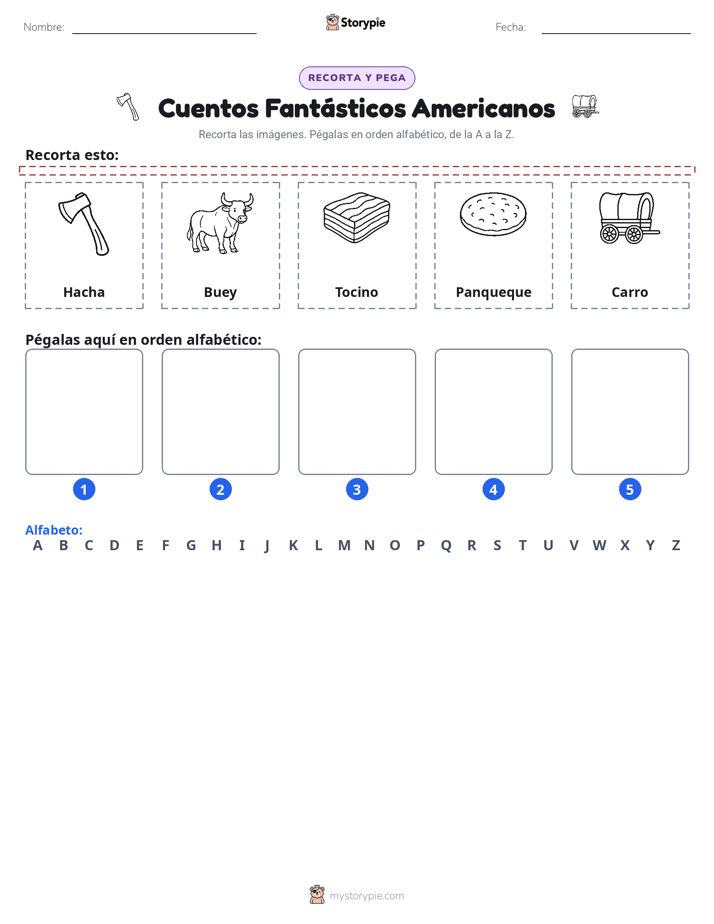 Cortar y Pegar el Alfabeto