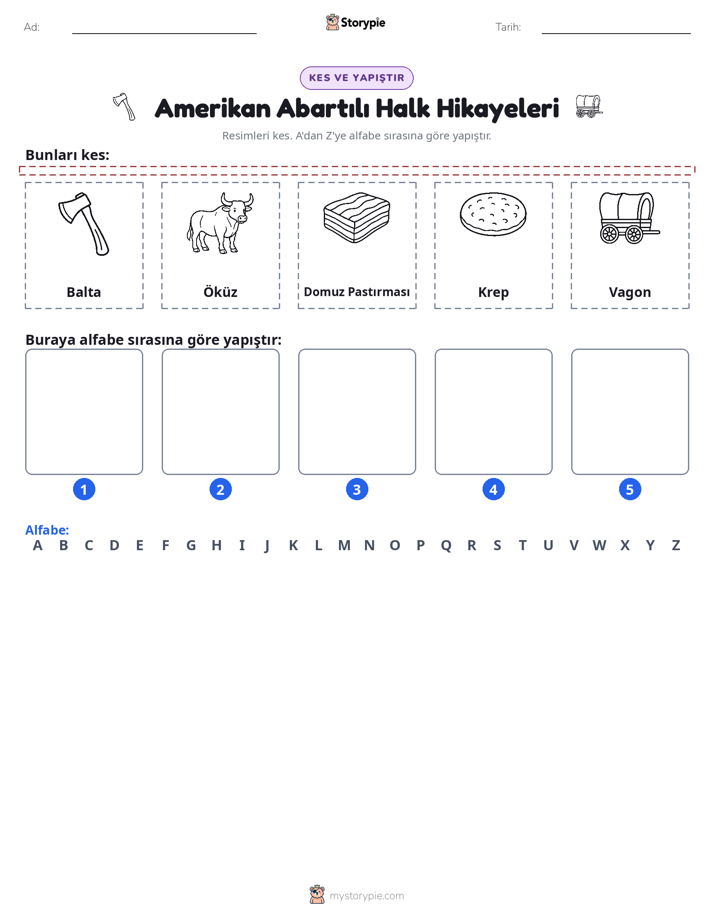 Kes & Yapıştır Alfabe