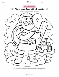 Página para colorear de Finn MacCool para niños