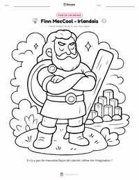 Page de coloriage Finn MacCool pour les enfants