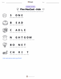 Finn MacCool - Irish printable worksheet preview