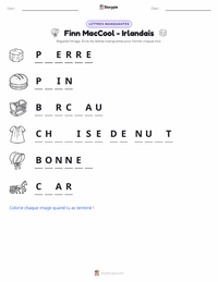 Aperçu de la feuille de travail imprimable Finn MacCool