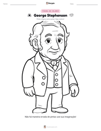 Prévia da folha de atividades imprimível George Stephenson