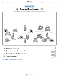 Anteprima della scheda stampabile di George Stephenson