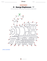 Vista previa de la hoja de trabajo imprimible de George Stephenson