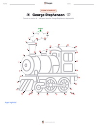 Prévia da folha de atividades imprimível George Stephenson