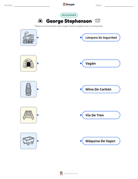 Vista previa de la hoja de trabajo imprimible de George Stephenson