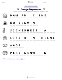 George Stephenson druckbare Arbeitsblatt Vorschau