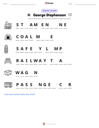 George Stephenson printable worksheet preview