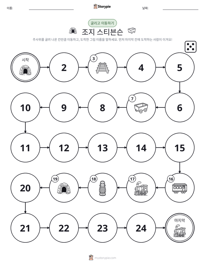 주사위 굴리고 이동하기 게임