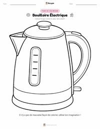 Page de coloriage Bouilloire Électrique pour les enfants