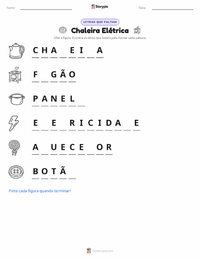 Prévia da folha de atividades imprimível Chaleira Elétrica
