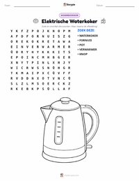 Waterkoker afdrukbare werkblad voorbeeld