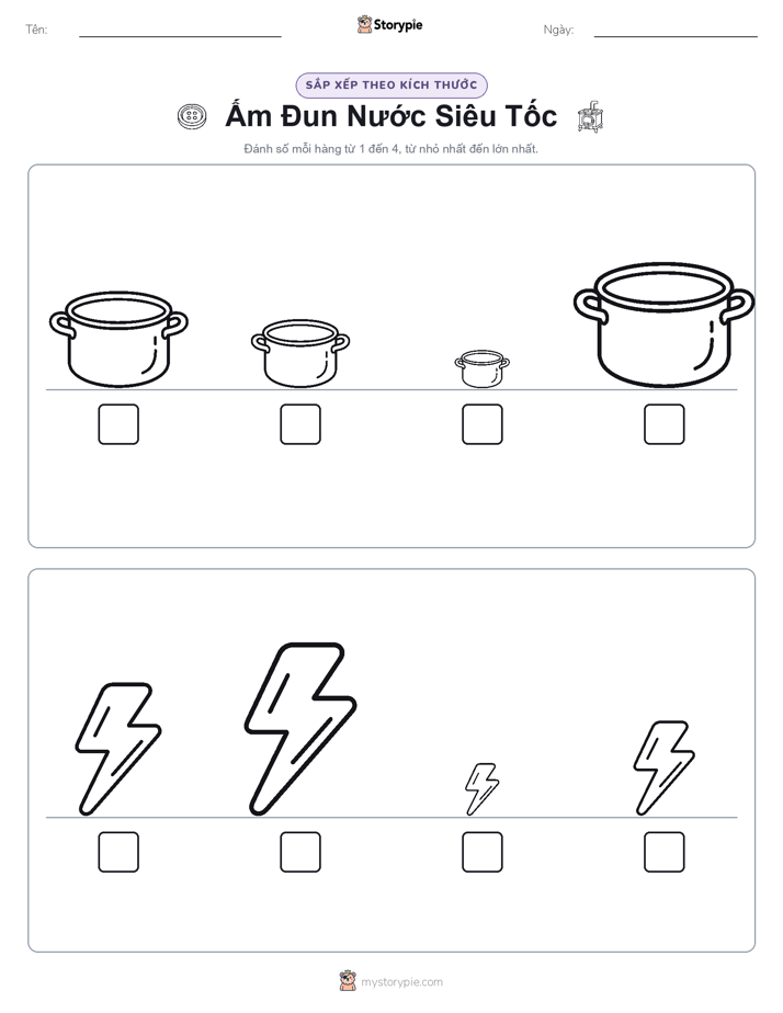 Thứ Tự Kích Thước