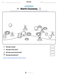 Prabaca lembar kerja cetak Giant's Causeway