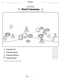 Giant's Causeway afdrukbare werkblad voorbeeld