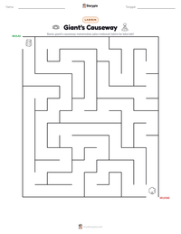 Prabaca lembar kerja cetak Giant's Causeway
